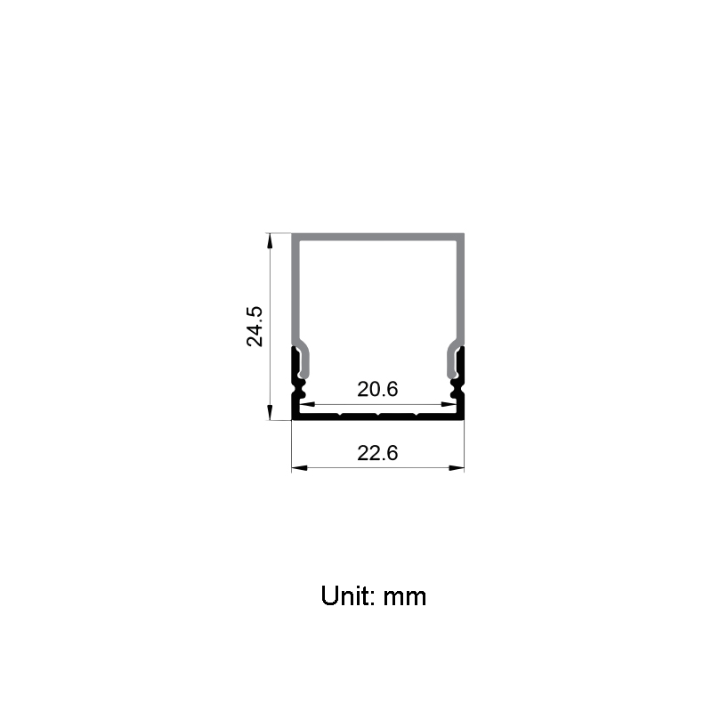 Square LED Channel Aluminum Profile For 20mm Double Row CCT LED Strips Square LED Channel Aluminum Profile For 20mm Double Row CCT LED Strips